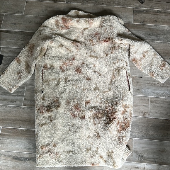 Lululemon lab Textured Fleece Coat Diamond Dye Light Ivory Dusty Bronze - Picture 10 of 11